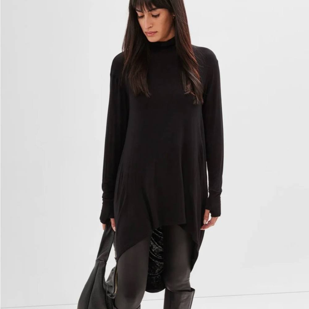 Marcella NYC Halle Sheer Black Tunic (Sz XS)